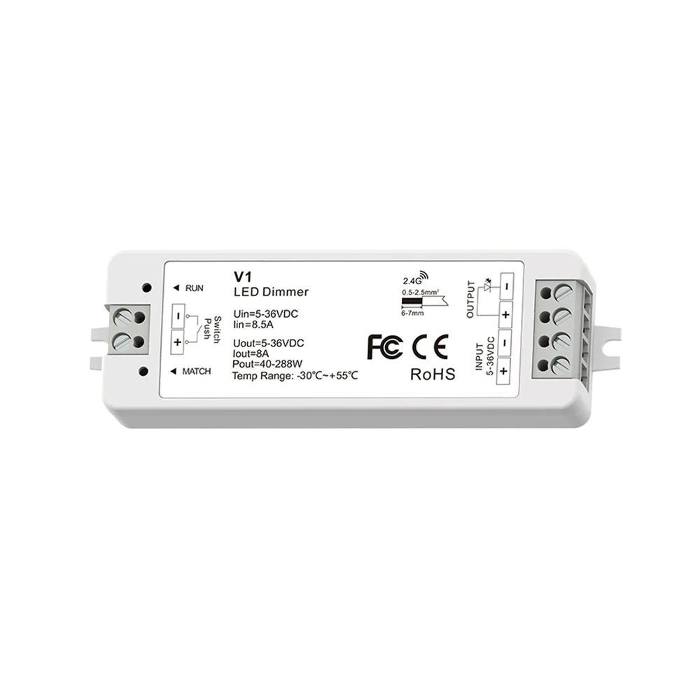 1 Way Constant Voltage Controller 3A/4A/5A/8A/15A/20A Smooth Dimming Without Flicker Pair A Multi-zone Dimming Remote Control