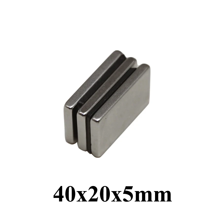 40x20x5mm  Strong Quadrate Neodymium Magnet N35 Powerful NdFeB Longer Magnets Block Rare Earth Magnets 40*20*5mm