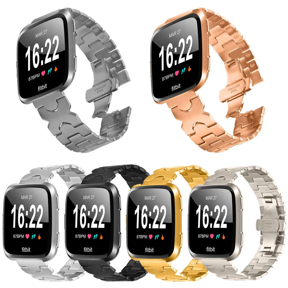 ステンレス鋼の時計ストラップ Fitbit Versa バンド時計バンド交換金属 Fitbit Versa2 ブレスレットリストバンドアクセサリー