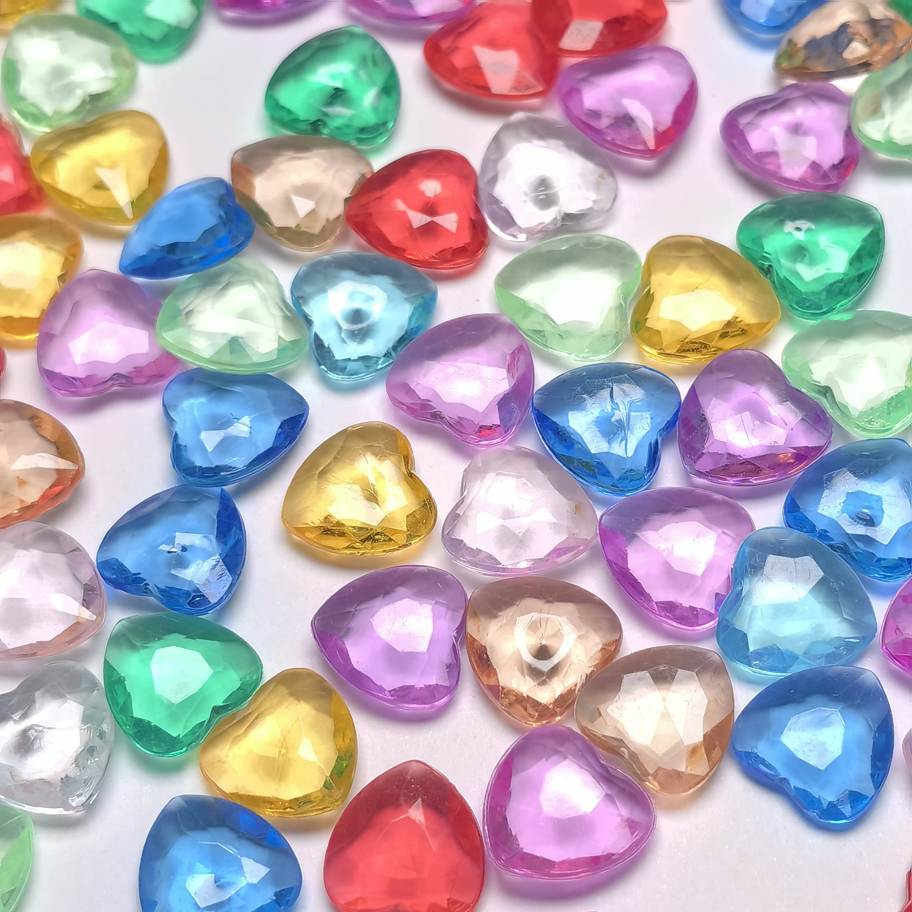 12mm Acrylic Heart-Shaped Diamond Romantic Decoration Mix DIY Handwork Sewing Strass Glue-On Accessories