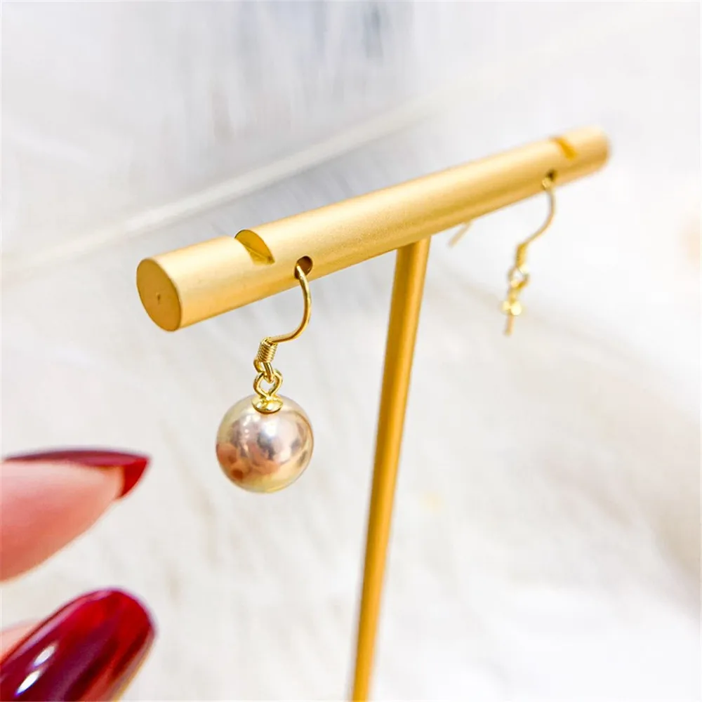 DIY Pearl Accessories S925 Pure Silver Ear Stud Empty Support Fashion Silver Earring Support Women's Fit 7-12mm Round E009