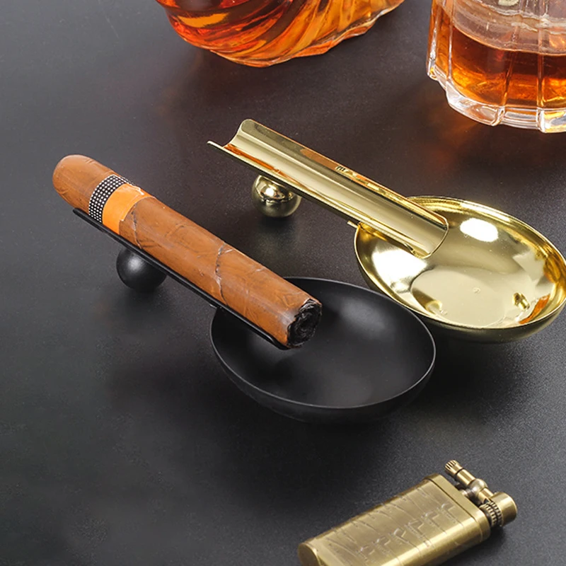 

Spoon Shaped Cigar Ashtray Ash Tray Stand Portable Cigarette Cigar Ashtray Ash Tray Single Slot Cigar Holder Stand Rack Ashtray