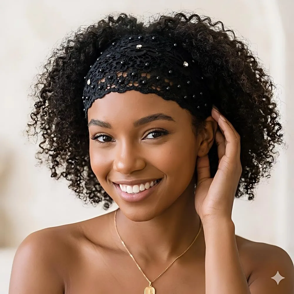 

3pc Elegant Brown Hollow Lace Pattern Headband with Faux Pearl Charm - Wide Brim Rhinestone Hair Accessory for Daily, Party & Festival Decoration