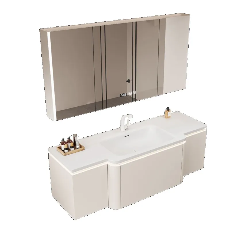 

Big belly basin extremely narrow bathroom cabinet combination cream face wash hand basin oak washstand customization