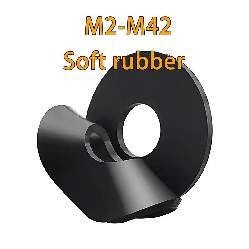 M2-M42 Black Soft Rubber Flat Washer / NBR Anti-Oil Seal Gasket - Waterproof Insulation Rubber Seal for Hose & Plumbing