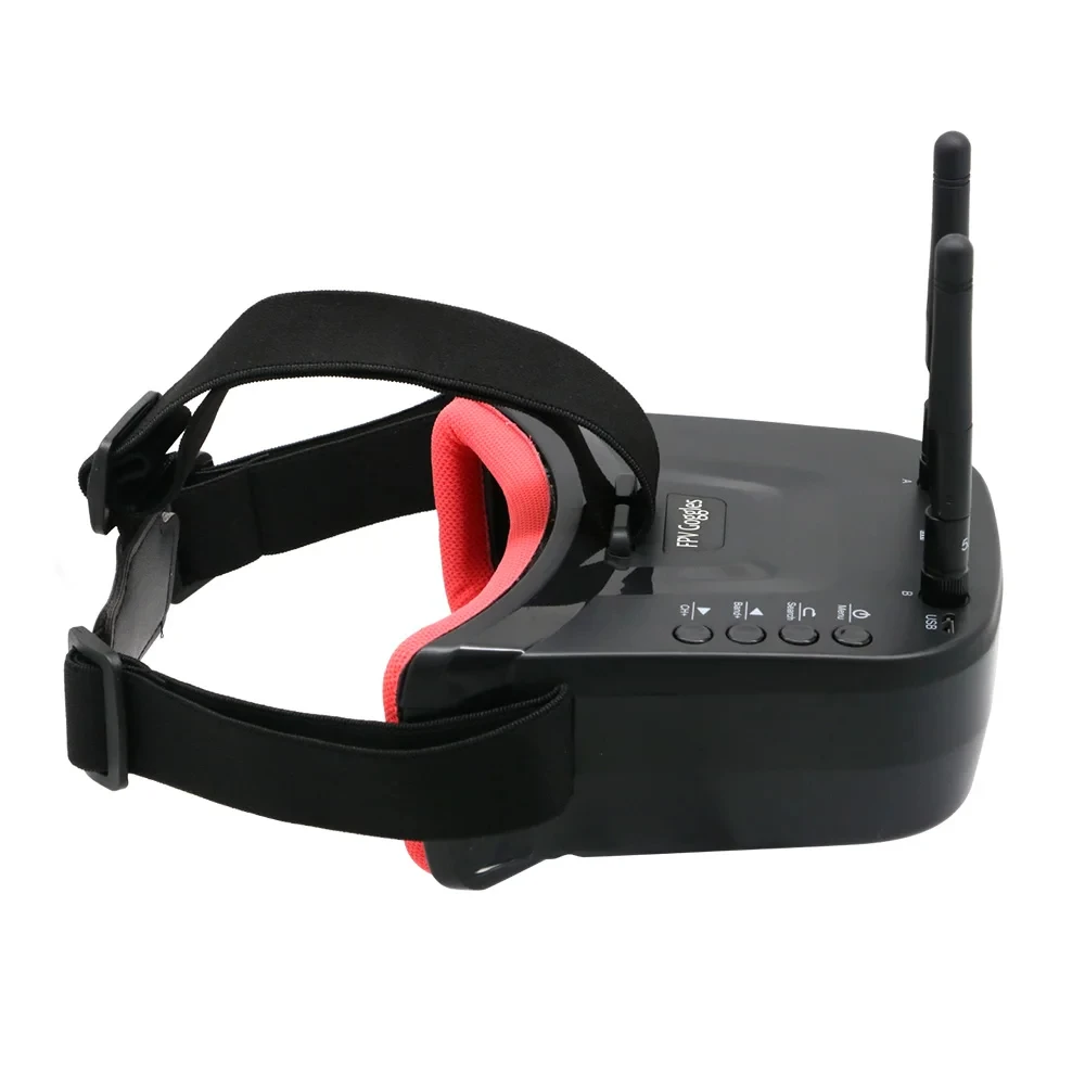 Headset kacamata balap, Headset HD 5.8G 40CH antena ganda FPV dengan 5.8G 25mW pemancar kamera fpv + Osd untuk Drone balap