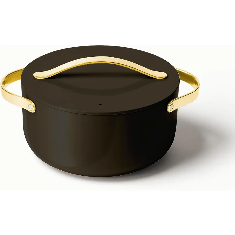 Nonstick Ceramic Dutch Oven Pot with Lid  ven Safe & Compatible with All Stovetops (Gas, Electric & Induction) - Black