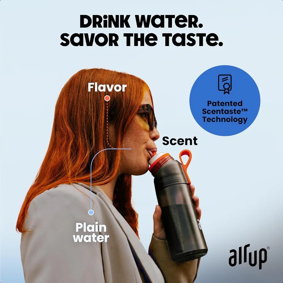 waterfles 22 oz voor schoolsportschool inclusief 5 geurpods fles met strosmaak in blauw ook voor kinderen jongens meisjes geen calori