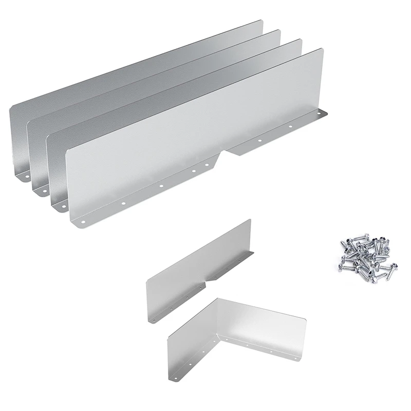 6 Pcs Gutter Valley Splash Guards,Rain Gutter Valley Roofing Gutter Guards, Diverter Roof Rain Diverter For House Silver