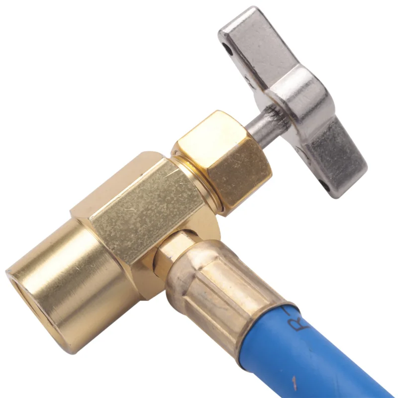 2X R134A Car Ac Refrigerant Charge Hose Kit Recharge Hose With Gauge,A/C 1/2 Recharge Measuring Kit