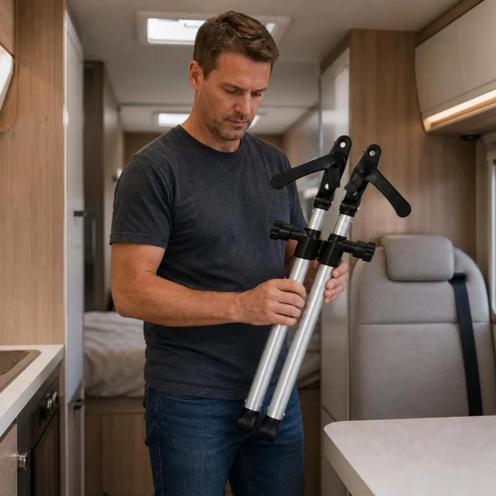 Caravan Window Support Rod Oxidation-Resistant RV Window Stay with Locking Lever