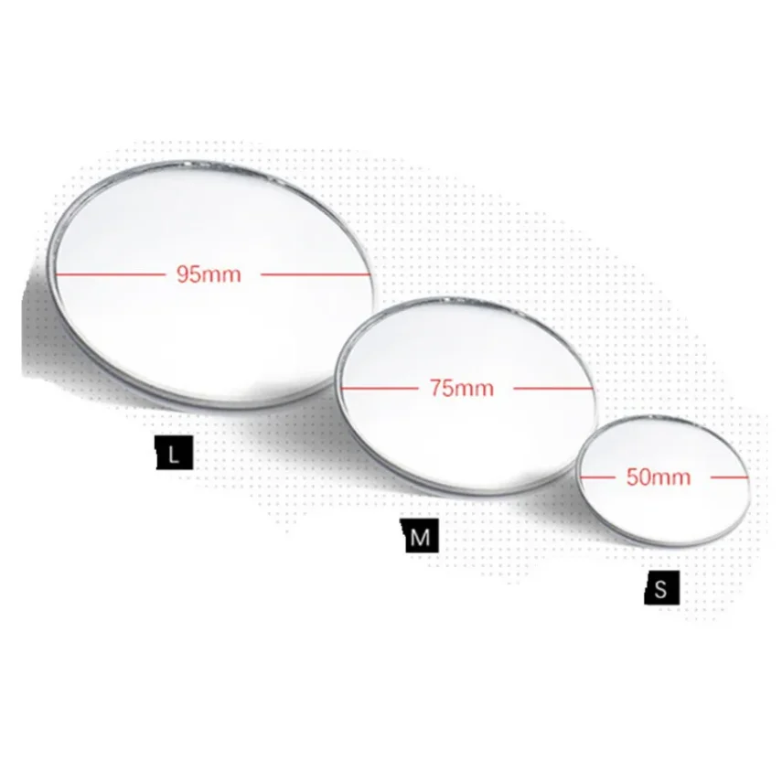 1pcs Car Side Mirrors Rearview Blind Spot Mirror Convex Wide Angle Rear View Auxiliary Wide-angle Truck Round 55m 75mm 95mm