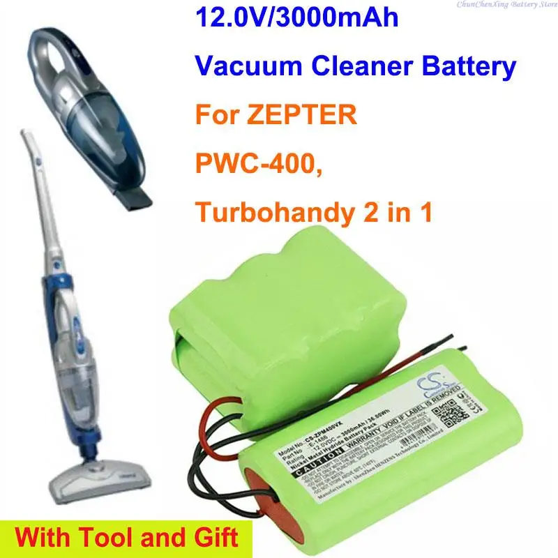 Cameron Sino 3000mAh odkurzacz bateria E-1486 do PWC-400 ZEPTER, Turbohandy 2 w 1