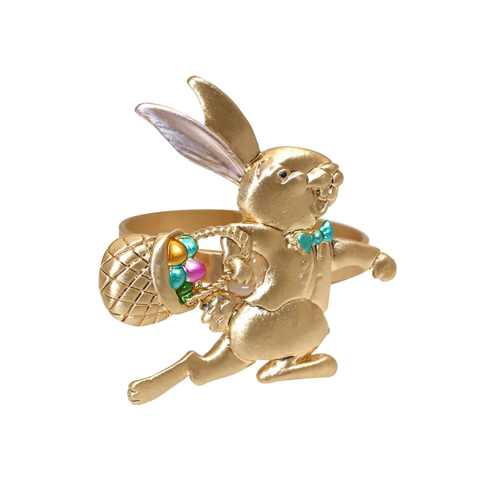 Easter Rabbit Napkin Rings Napkin Buckles Dinner Table Exquisite Ornament Napkin Rings Holders for Wedding Easter Birthday