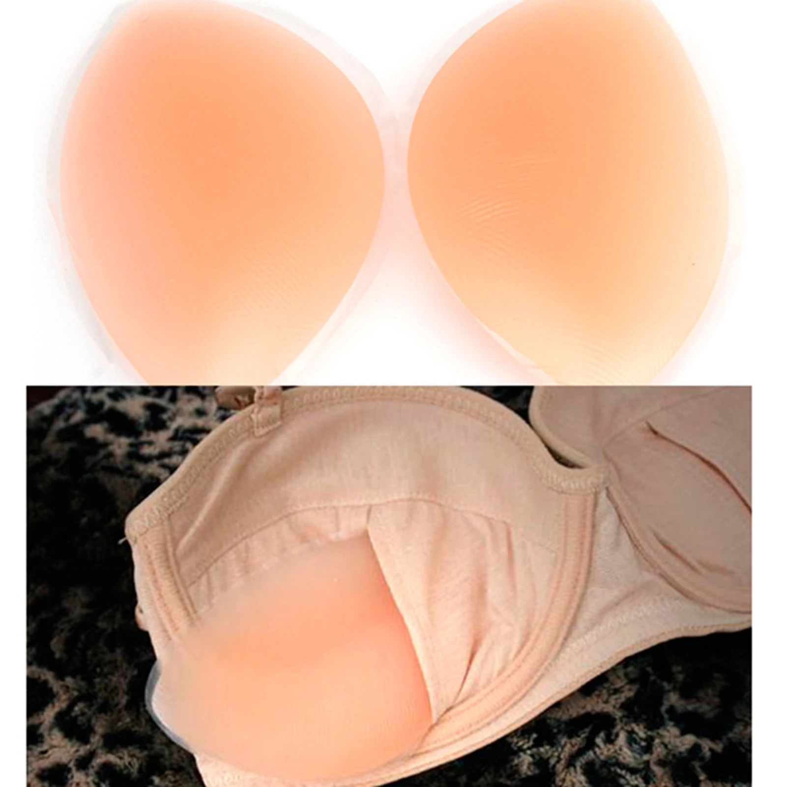 Bra Inserts Pad 1 Pair Silicone Breast Push Up Firming Bust Enhancers Padding