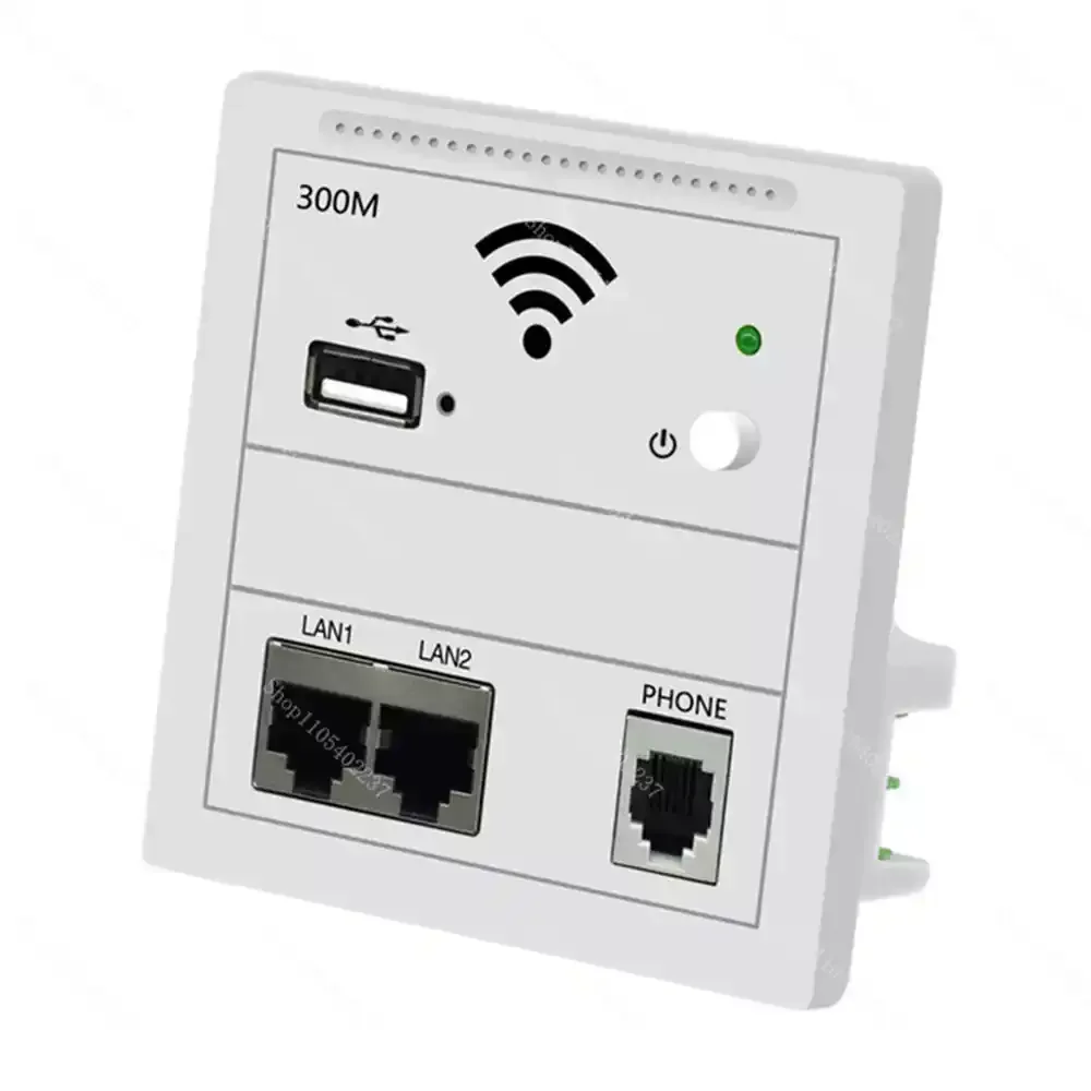 300Mbps Dual LAN Port with RJ11 Phone Type 86 European access point router AC100-240V WiFi AP USB 802.3af POE