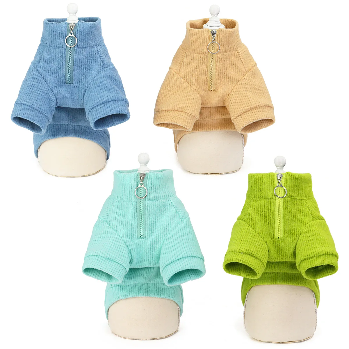 Blank Pet Clothes Autumn Winter Warm Long-Sleeved Sweatshirt with Zipper for Small Medium Dogs Chiwawa Dog Jumper Coat Jacket XL