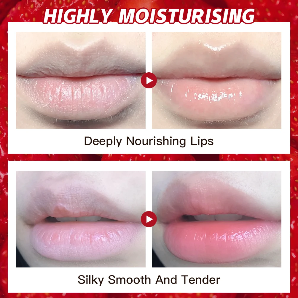 QIBEST Natural Lip Balm Moisturizing Transparent Lip Tint Long Lasting Gloss Nourish Lip Oil Lip Mask Sleeping Makeup Lips Care