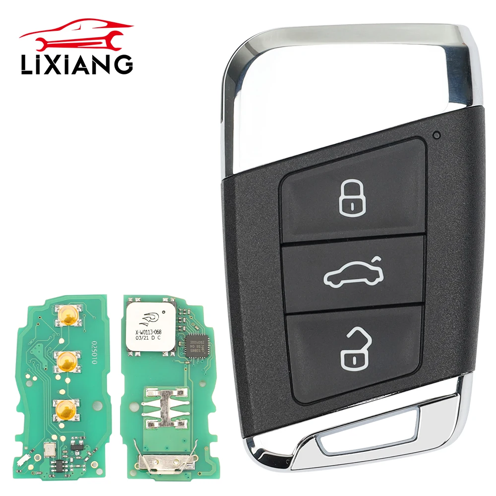 LIXIANG  Keyless Go Remote Car Key 3 Buttons 434MHz MQB 48 Chip FOB For VW Volkswagen Passat B8Superb A7 Magotan MQB48 2015-2019