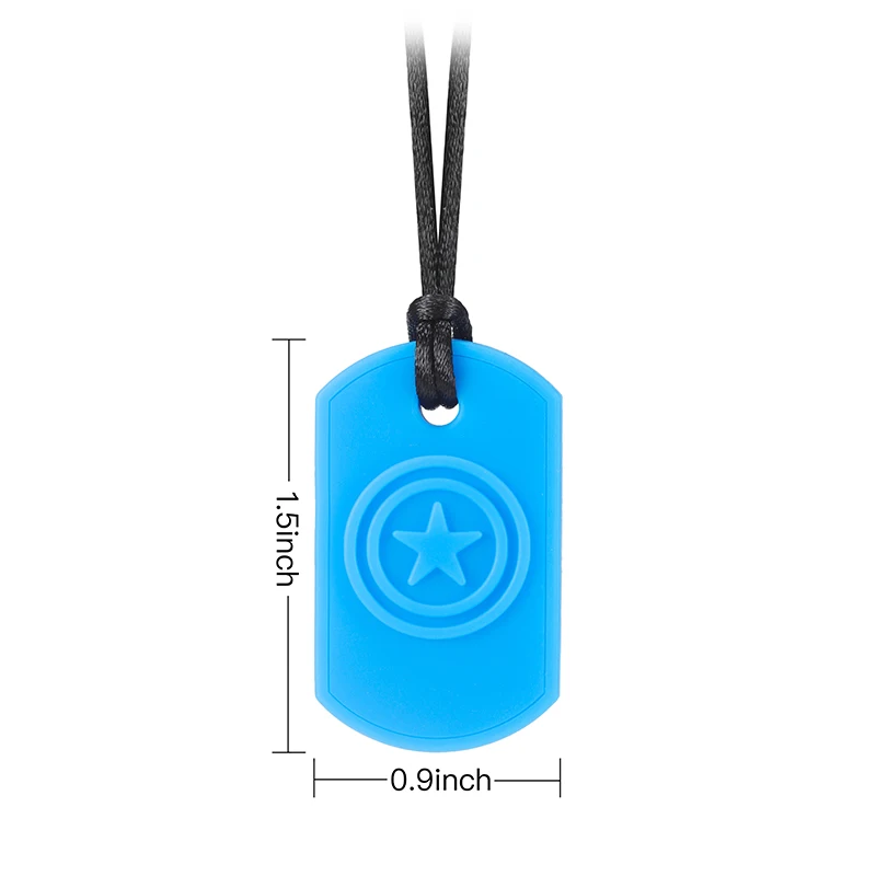 1 قطعة سيليكون عضاضة العلامة الحسية مضغ قلادة الطفل التمريض التسنين لعبة مجوهرات للأطفال العض مع التوحد