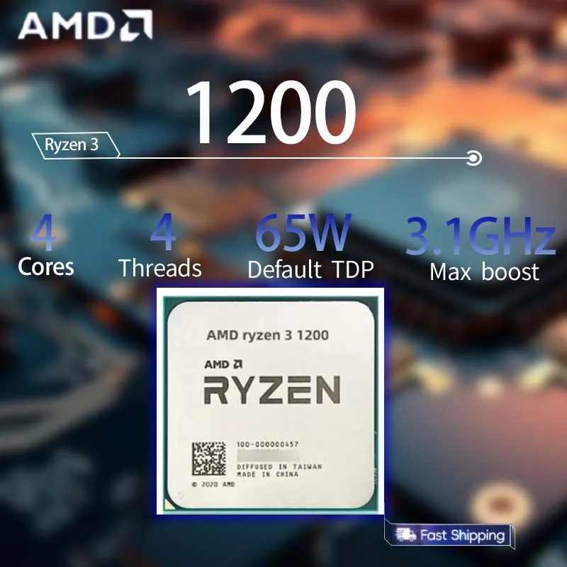 

AMD Ryzen 3 1200 R3 1200 3.1GHz 4-Core 4-Thread CPU Processor