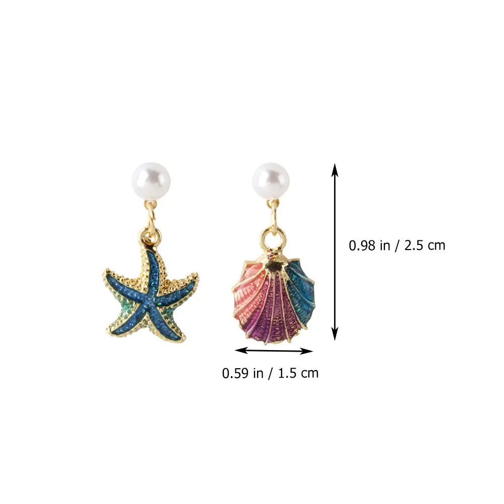 1Pair Creative Shell Earrings Alloy Material Marine Style Party Wear Women Danglers Fashionable Jewelry Creative Earrings