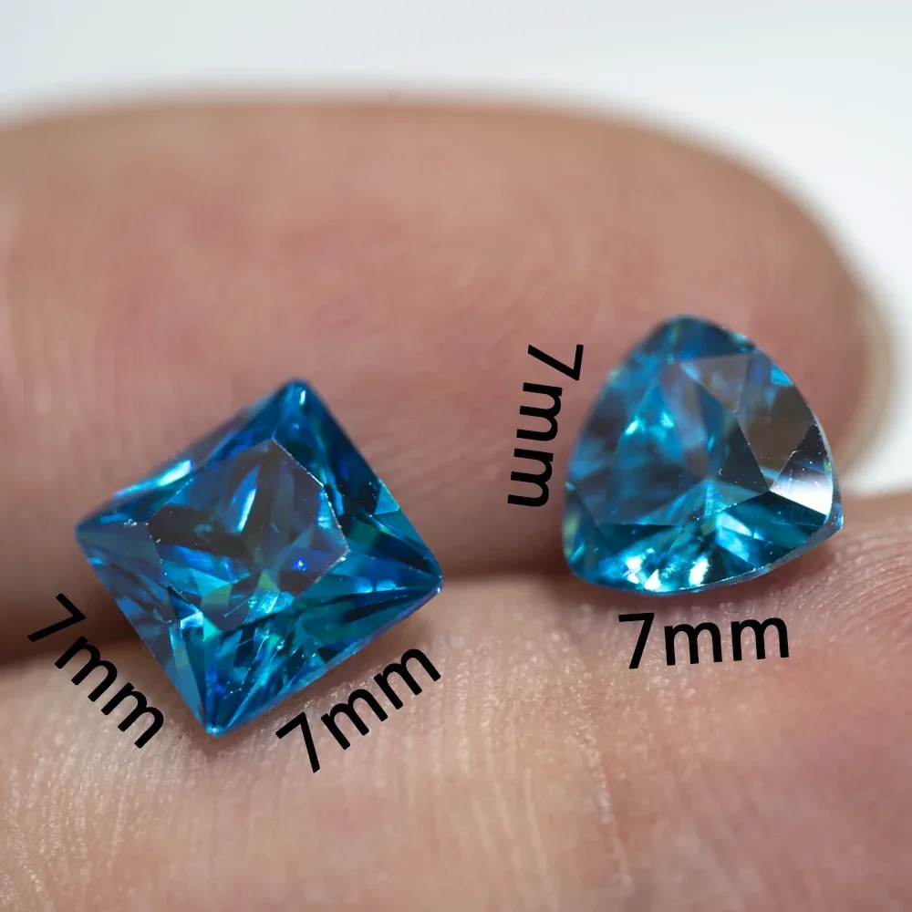 Artificial Aquamarine Gems In bulk Sapphire Cutting Loose Gemstone Stone of Handmade DIY