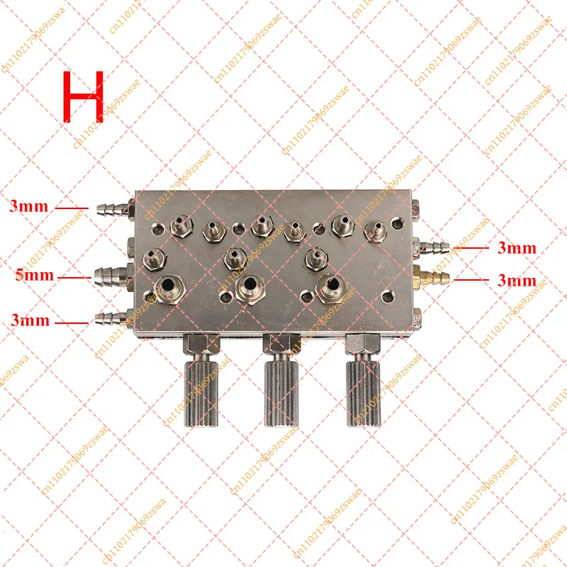 Dental Chair Triple/Quadruple Diaphragm Valve, 3-in-1 Air & Water Membrane Control Valve