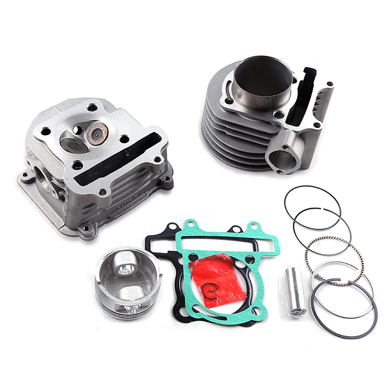 157QMJ 1P57QMJ 152QMI 1P52QI engine GY6 125 150 Scooter Cylinder Kit Bore 57.4mm Racing Exhaust Chrome CDI Cam Coil oil