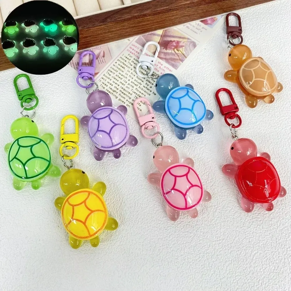 New Resin Turtle Keychain Luminous DIY Gift Tortoise Key Chain Keys Decoration Glow in The Dark Bag Pendant Friend Gift