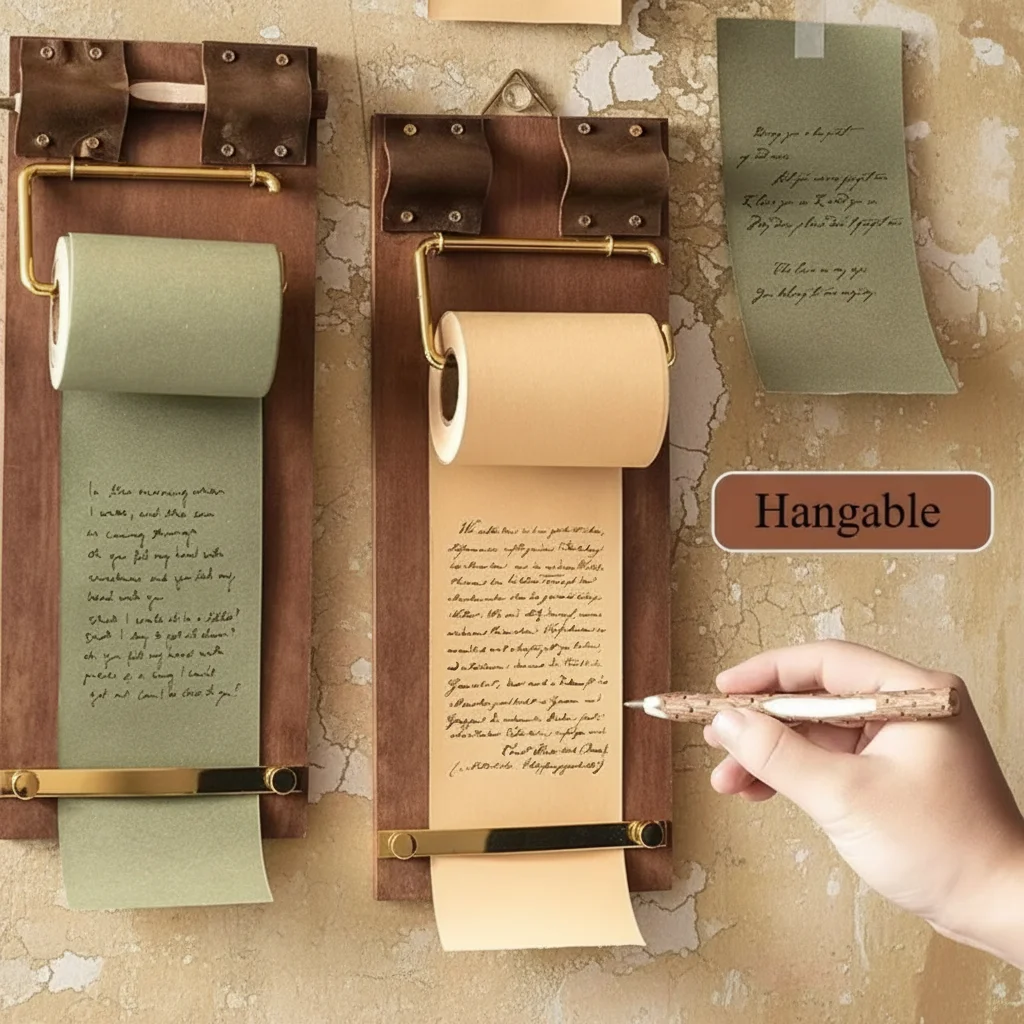 

1-рулонные винтажные липкие заметки, отрывные подвесные свернутые липкие доски для заметок, шина для заметок, экологически чистые планшеты для заметок