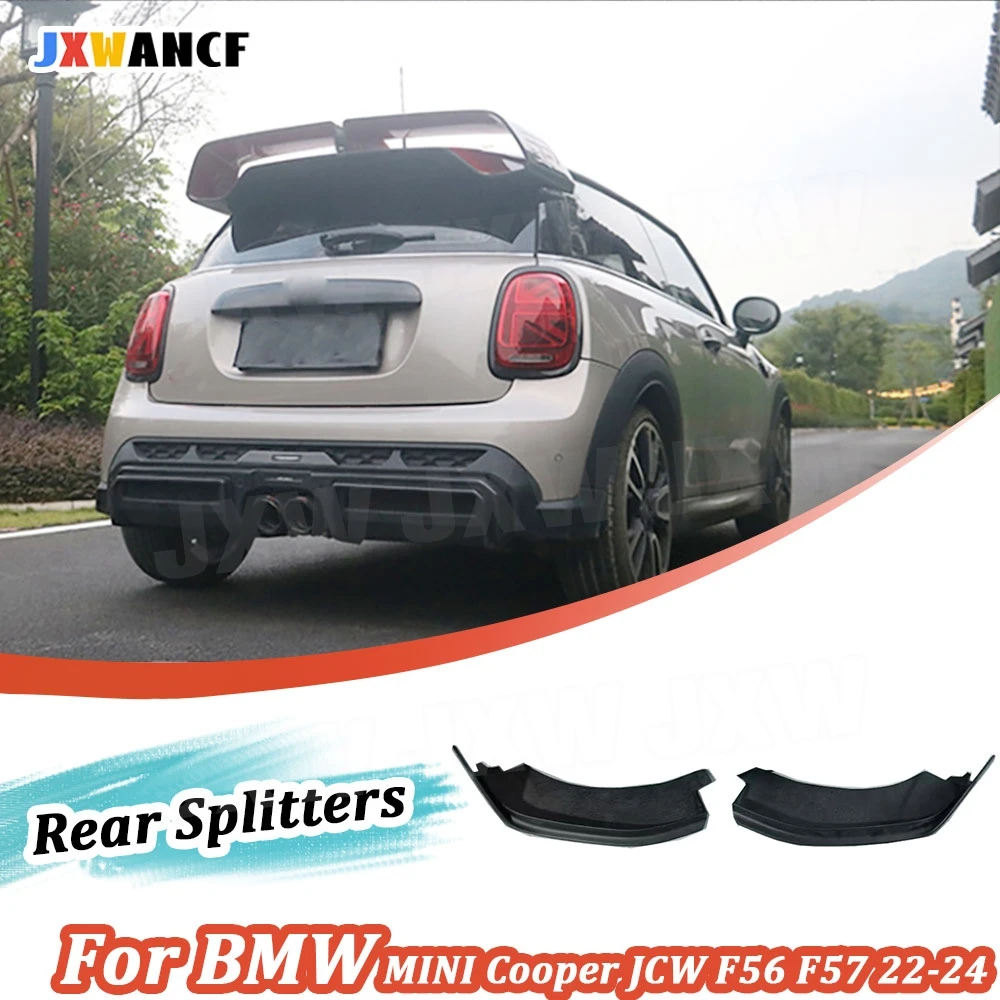 

JXWANCF For BMW MINI Cooper JCW F56 F57 2022-2024 Dry Carbon Fiber Rear Bumper Lip Splitters FRP Flaps Apron Canards