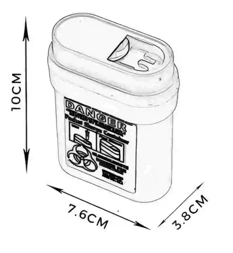 Sharp Container to Disposal Needles Biohazard Multiple-Use Needle Disposable Puncture Resistant Waste Bin 0.2 Litre Red