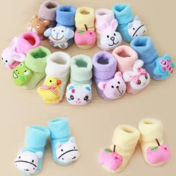 Cartoon Newborn Kids Baby Girls Boy Anti-Slip Warm Toddler Socks Slipper Shoes Boots for 0-12 Months Baby Soft Warm Infant Socks