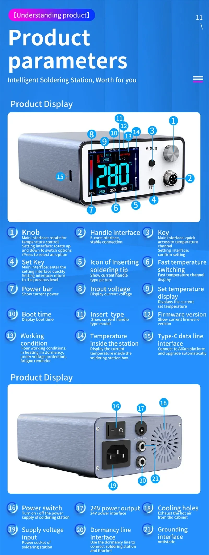 Stazione di saldatura AIXUN T3AS 200W con saldatura elettrica IronT245 per strumenti di riparazione SMD BGA per telefoni cellulari