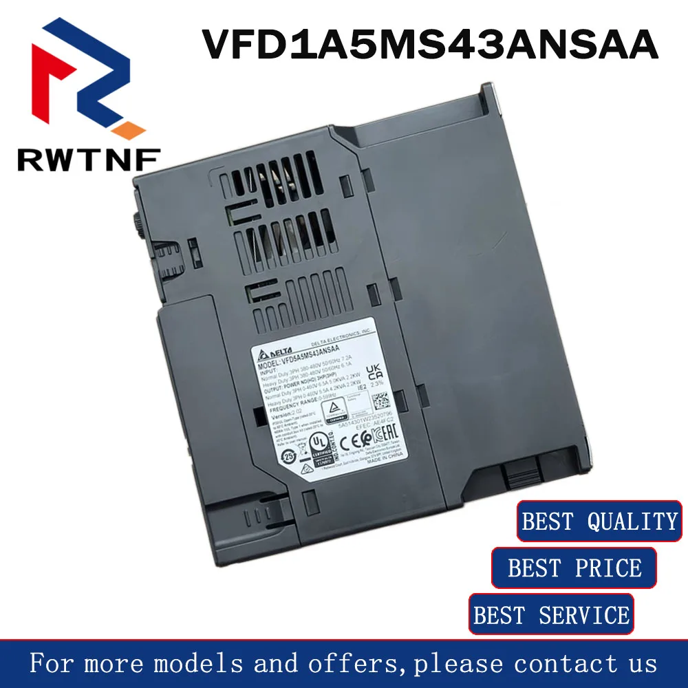 Brand New Genuine VFD1A5MS43ANSAA Delta MS300 Inverter 2.2KW 380-480V Three-phase Input,100% original warehouse stock
