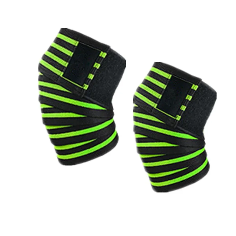 1 Pair Sports Knee Wraps Straps for Gym Workout Weightlifting Fitness Squats Training Elastic Knee Strap Sleeves Protector