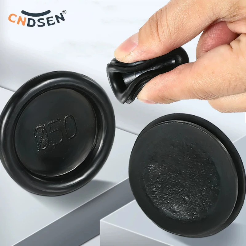 14-100mm Black Single-sided Rubber Blanking Blind Wiring Grommets Closed Dust-proof Coil Hole Rubber Protective Coil Cover