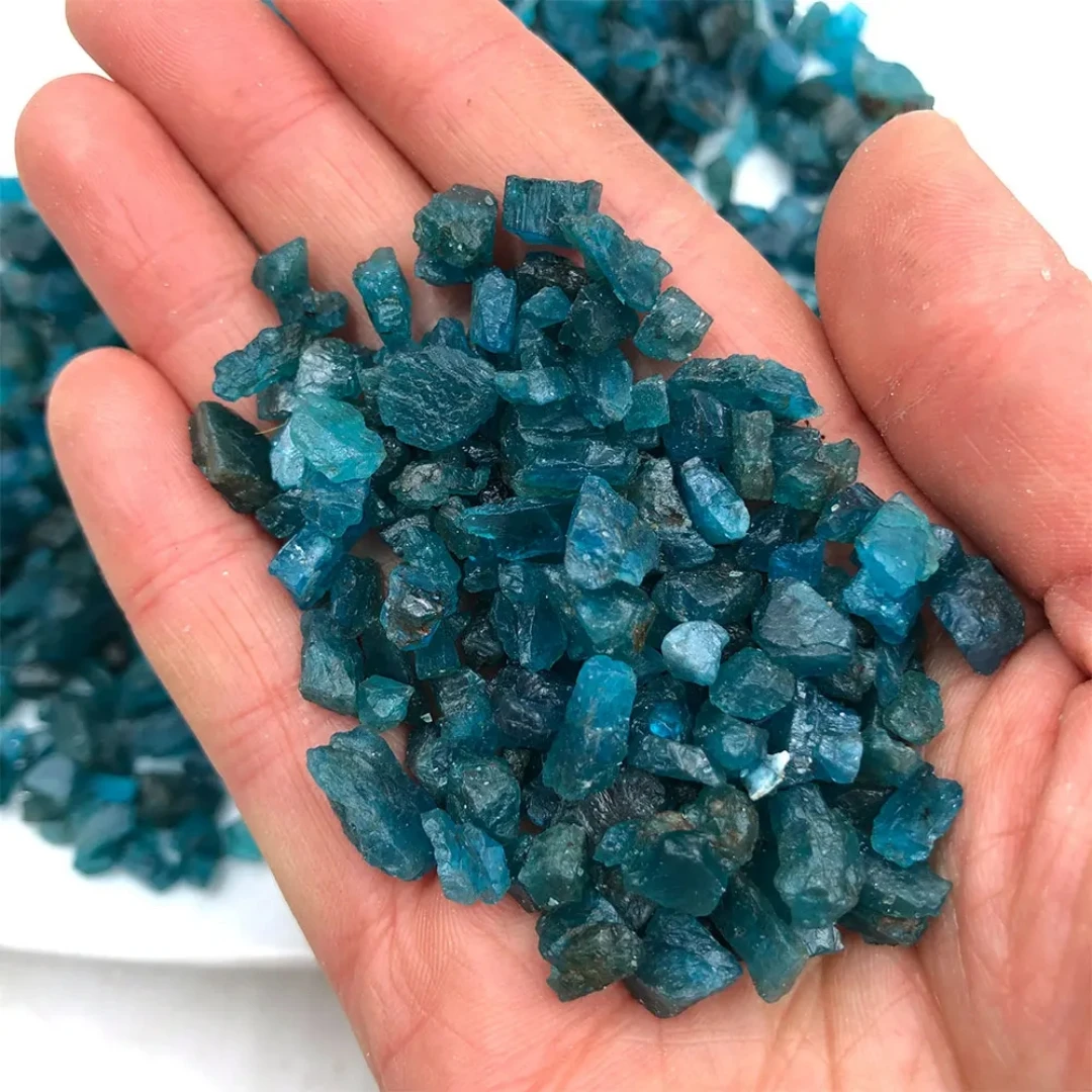 40g/120g/240g Natural Blue Apatite Raw Stone, Apatite Tumbled Stone, Irregular Mineral Specimen, Fish Tank Home Decoration Gift