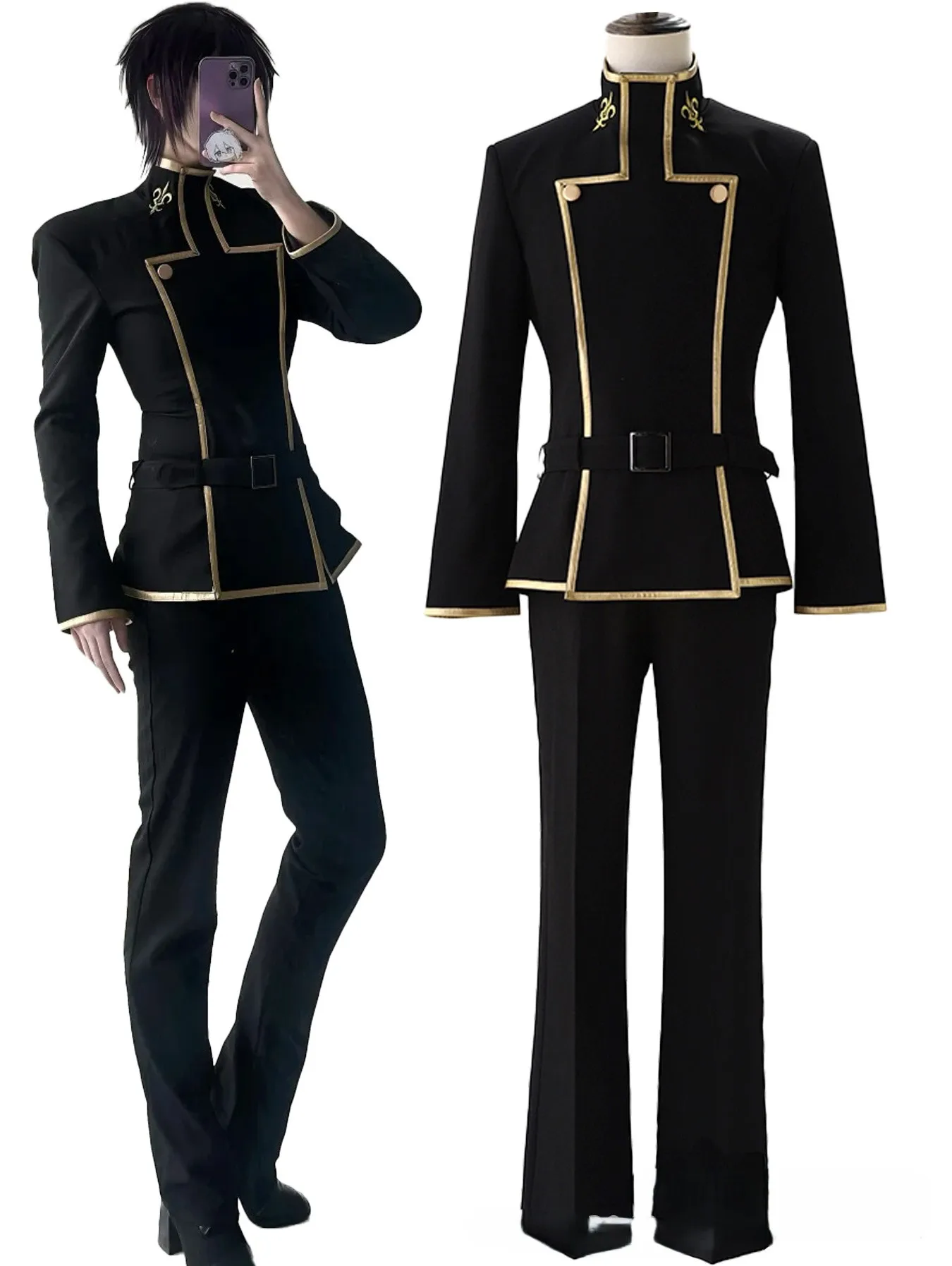 C.C Cosplay Lelouch Lamp Rouge C.C Kostüm College-Uniform Hemd Hose Kleid JK Set Party Halloween Damen Herren Outfit