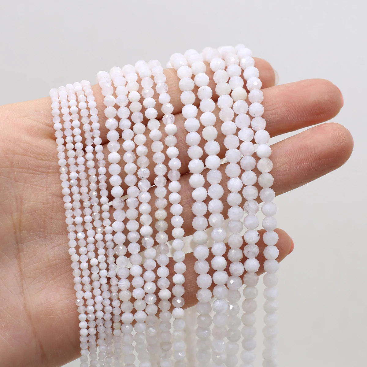 Natural Stone Faceted Beaded Round Shape Gemstone Isolation Loose Beads for Jewelry Making Diy Necklace Bracelet Accessories