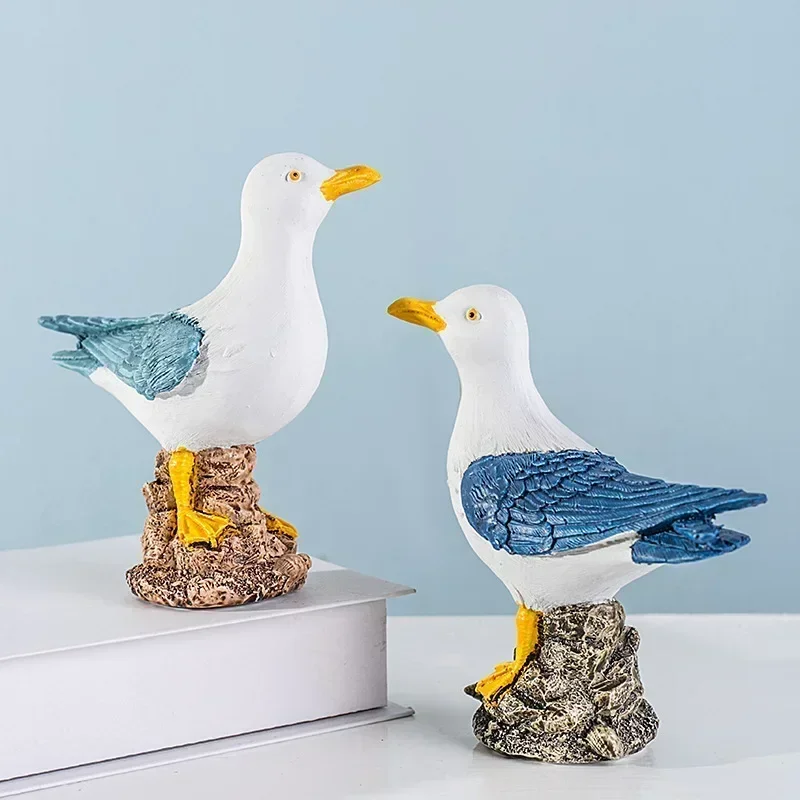 Seabird Figurines Resin Home Decor Animal Statue Seagull Model Decoration Micro Landscape Sand Table Home Decoration Modern