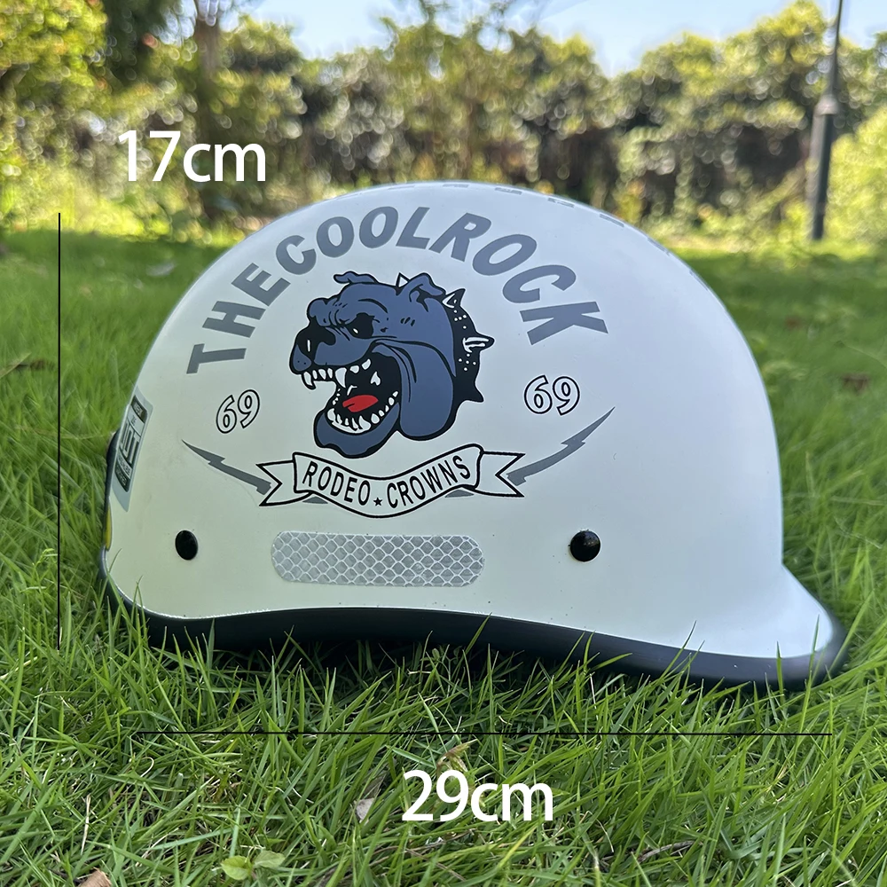Retro Matte Black Motorcycle Helmet for Men, Summer Striped Print Half Helmet for Women, Cartoon Pattern Letter Print Helmet for Men, Removable Lining, Unisex
