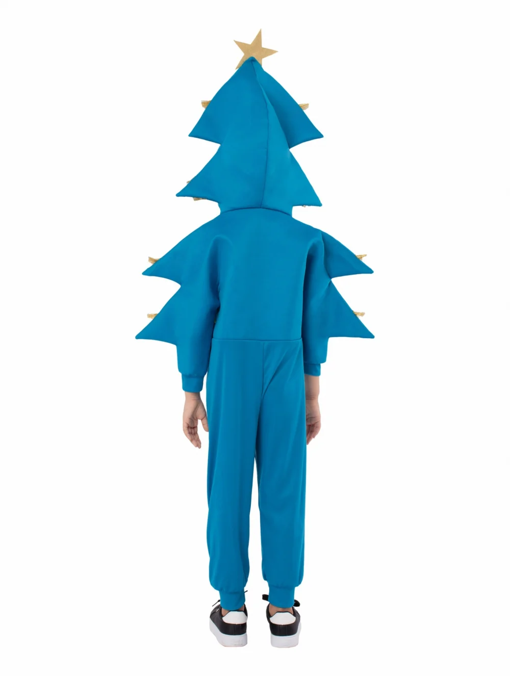 Kerstboom Vorm Cosplay Kostuum Voor Kinderen Jongens Meisjes Xmas Party Dress Up Blauwe Rits Jumpsuits Halloween Party Performance