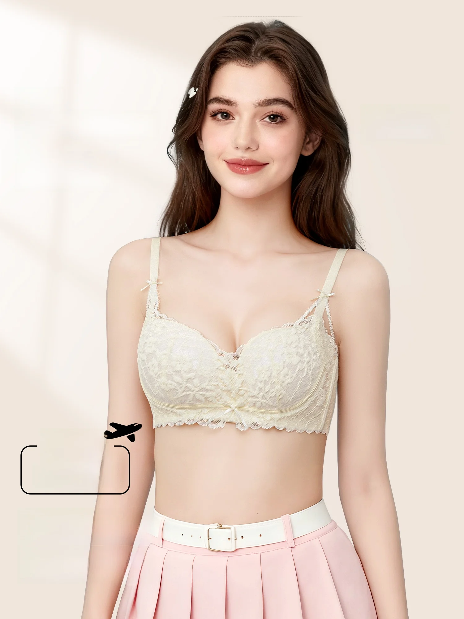 セクシーなレースブラジャー女性用ギャザー入り垂れ防止小胸を大きく見せるピュアデザイアシティビューティースイートスタイル下着
