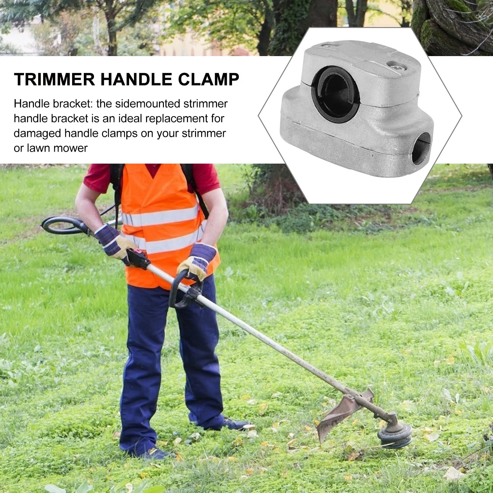

Lawn Mower Handle Fixing Seat Lawnmower Bracket Clamp for Strimmer Brushcutter Aluminum Alloy