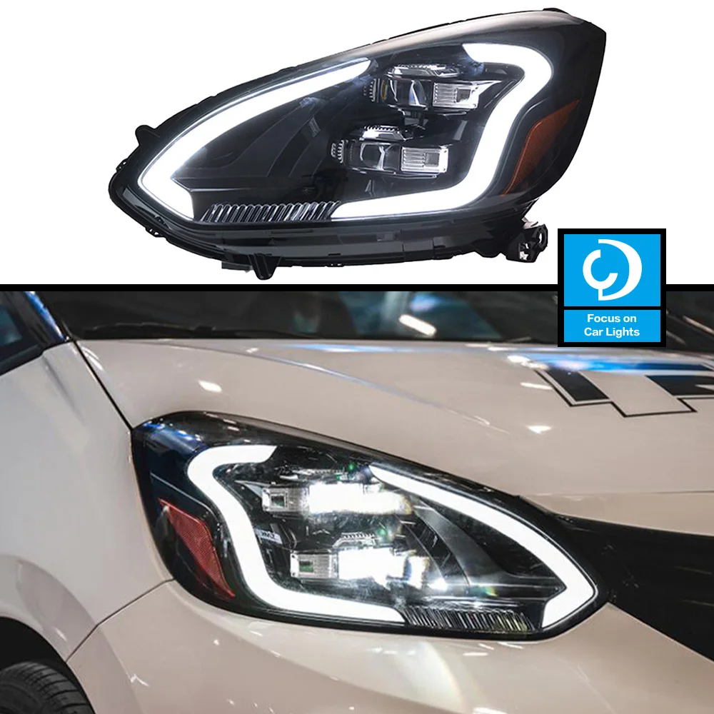 รถด้านหน้าไฟหน้าสำหรับ Honda FIT Jazz 2021 LED ไฟหน้าจัดแต่งทรงผมแบบไดนามิกไฟเลี้ยวเลนส์อุปกรณ์เสริมชุด2PCS