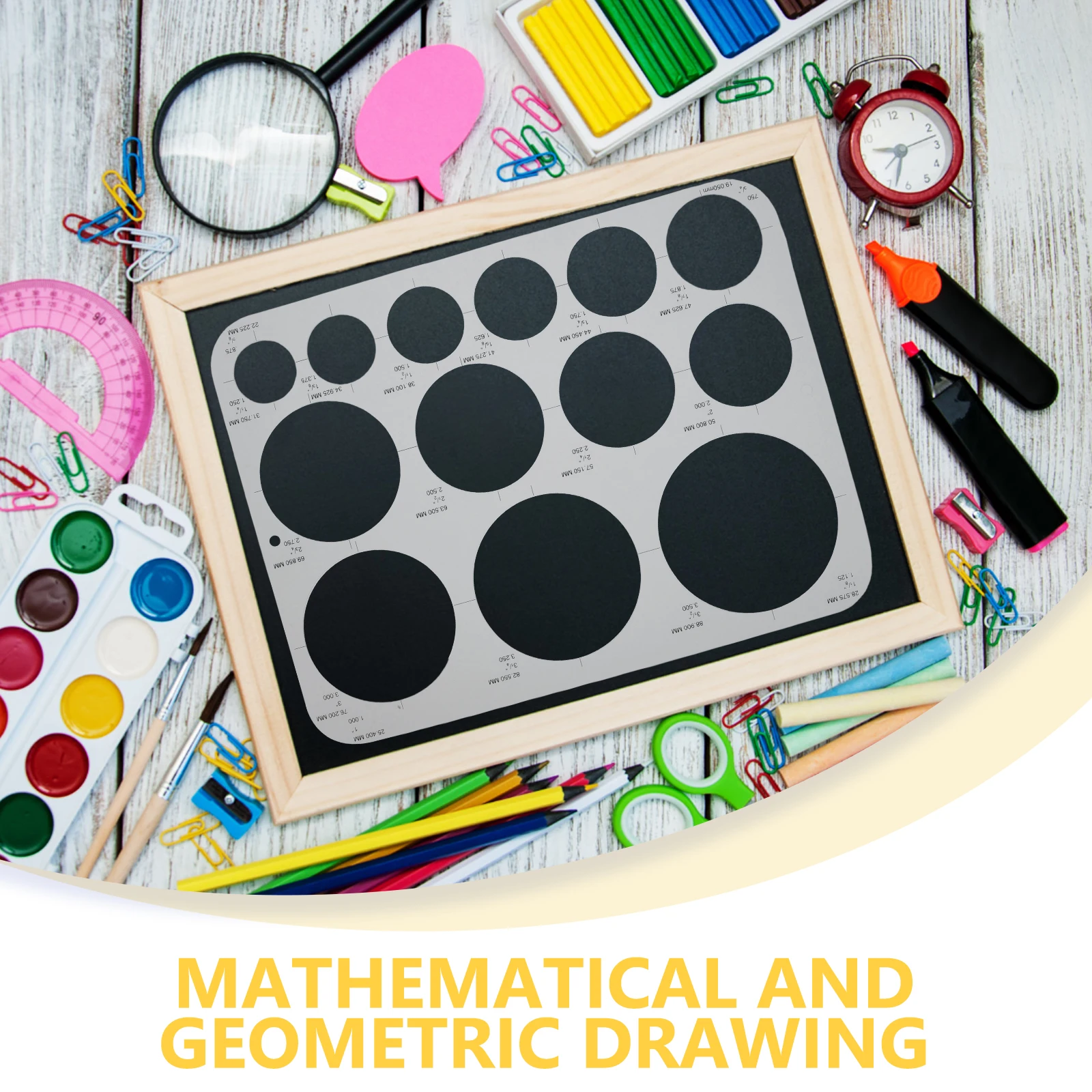 6 Pcs Geometric Templates for Drawing Hollow Design Circular Oval Square Triangular Shapes Sturdy Material Planning