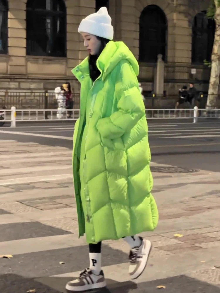 Faionable largo een abajo Jaet mujer suelta blanca Du pluma Thiened ropa de abrigo cálida viaje de invierno Sle versión coreana