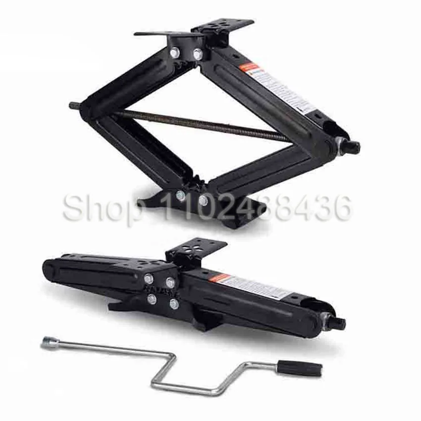 

2pcs 5000lb RV Camper Scissor Leveling Jacks Trailer Stabilizer with 1 Handle corner steady Trailer Parts Caravan Accessories